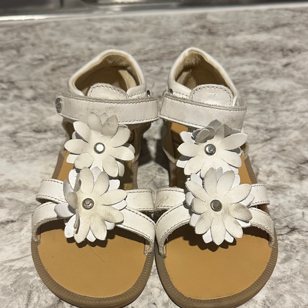 White Floral Kids Sandals